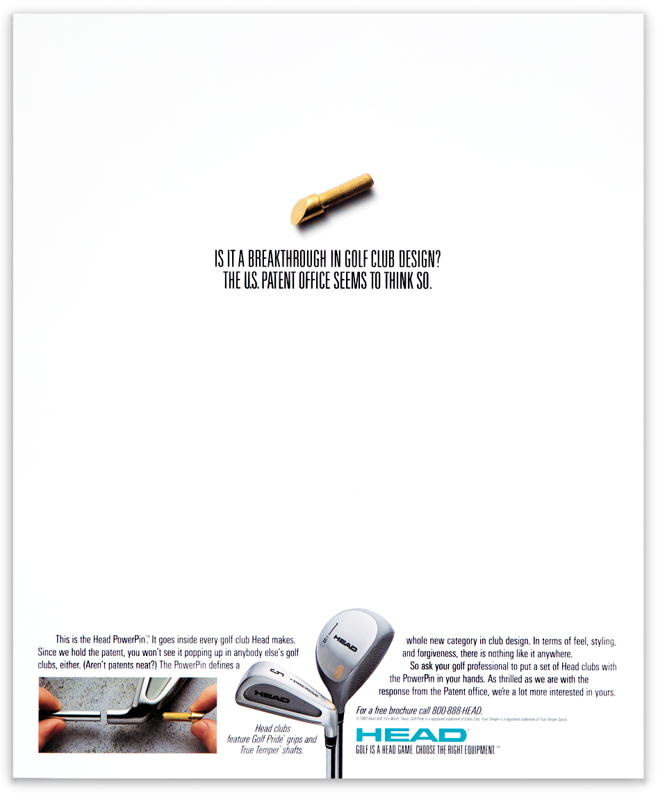 Ad for Head Power Pin technology